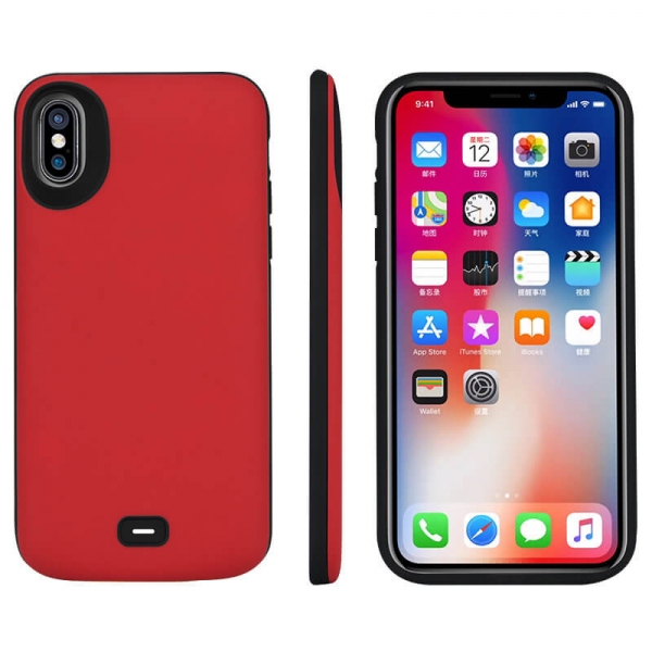 Чехол аккумулятор для iPhone X Battery Case 5000 mah Prostrum Red