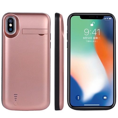 Чехол с зарядкой для iPhone X 5000mah roze gold